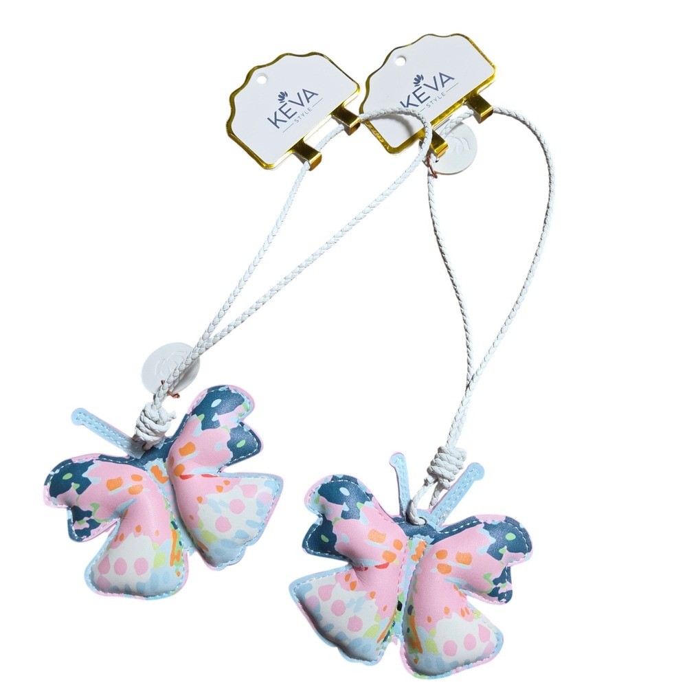 Keva Style Summerfly Bag Charm Vegan Leather Butterfly Pastel Coquette NWT